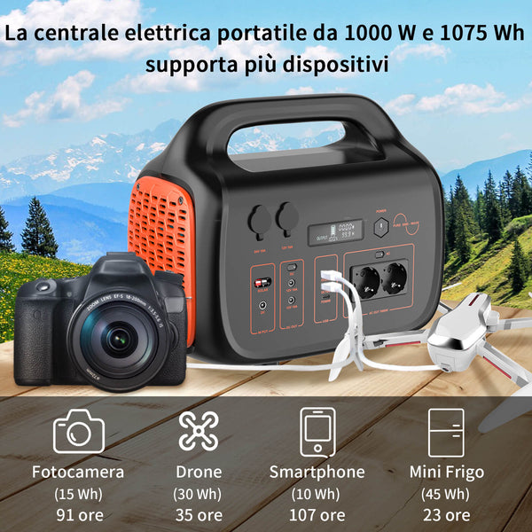 WADA POWER 1075Wh Centrale Elettrica Portatile 1000W