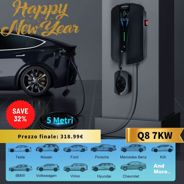 New Year Deal: WADA POWER 7KW Q8 EV Charger, Single Phase, Adjustable Current