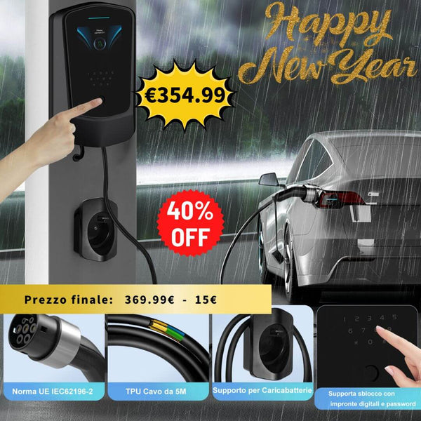 New Year Deal-WADA POWER Wallbox 7KW Single Phase Adjustable Current EV Charger