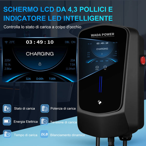 WADA POWER 7KW Wallbox Monofase con Bilanciamento Dinamico