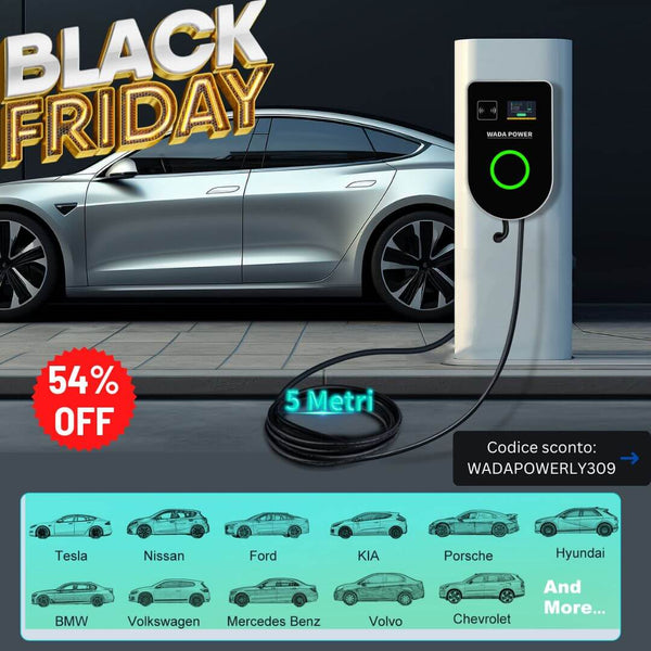 Black Friday - YL Wallbox EV 7KW per Auto Elettriche, Monofase, con Controllo APP e RFID, Schermo LCD | Offerta WADA POWER