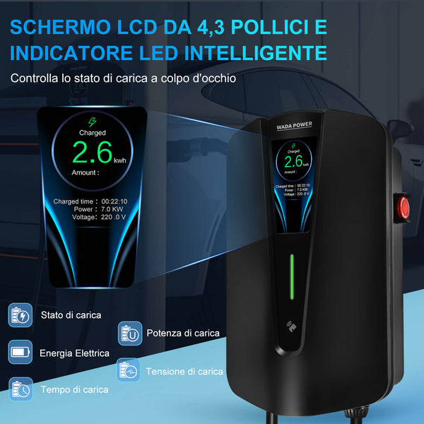 WADA POWER Wallbox da 7KW Monofase Corrente regolabile